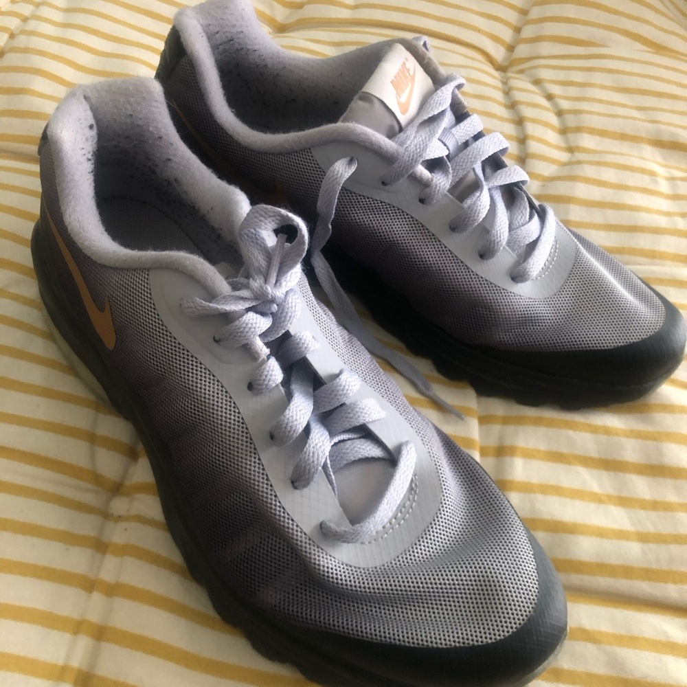 Grey black and gold Nike air sneakers